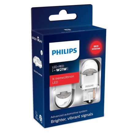 LED LED PHILIPS 12 V, W21W, 2.1 W, Red X-Tremeultinon, set 2 pcs-1