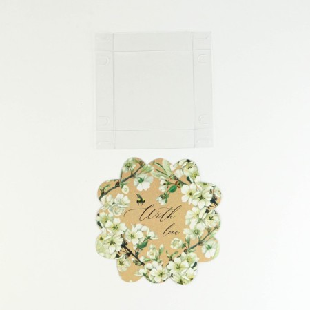 Cookie box, confectionery packaging with PVC lid, "bee", 10.5 x 10.5 x 3 cm-4