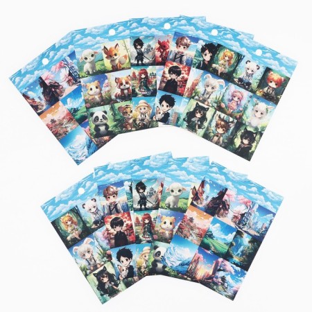 Set of paper stickers "anime", 10 pieces, 11 x 15.5 cm