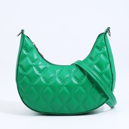 Baget bag with zipper, green color