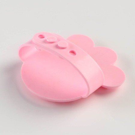 Rag-label brush, 10.5 cm, pink-1
