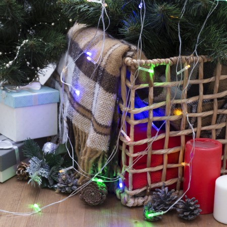 Garland “thread” 2.5 m, IP20, transparent thread, 25 LED, glow of multi, fixing, 220 V-4