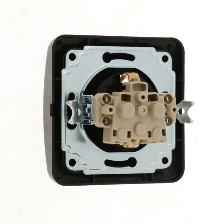 Single socket with Luazon Lighting "Orion", 16 a, hidden, with salary, black-2