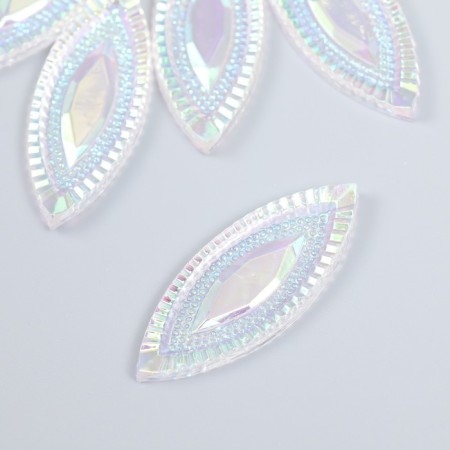 Decor for creativity Plastic "Eye" Holography White set 6 pcs 2x5 cm