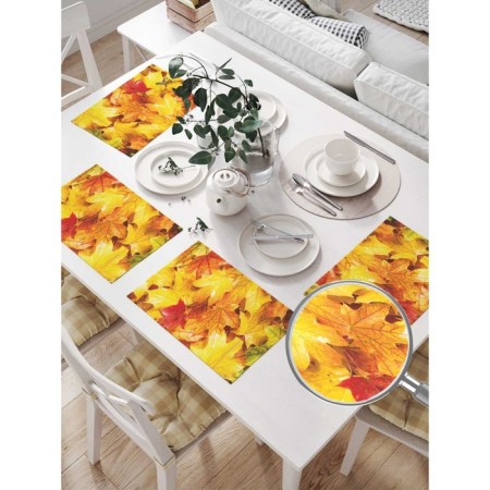 A set of napkins for setting the table "Carpet of maple leaves", rectangular, size 32x46 cm, 4 pcs-1