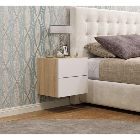 Tumbling bedside Elton No. 2 Obvodnoye, 400x320x360, Dub Sonoma/MDF White glossy