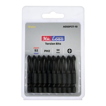 Professional Bits MR.LOGO A050P2T-10, JAPAN S2, Torsion, PH2 x 50 mm, Blister, 10 pcs.-3