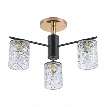 Lamp ceiling economy light 12158/3fg+bk CL, 3x40W, E27, 31x48x48 cm, gold color