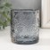 Bank for candles glass "Palm leaves" Transparent black 200 ml 7x7x8 cm