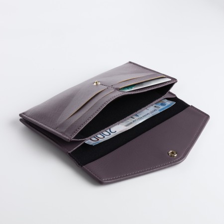 Women's wallet on the button, purple color-3
