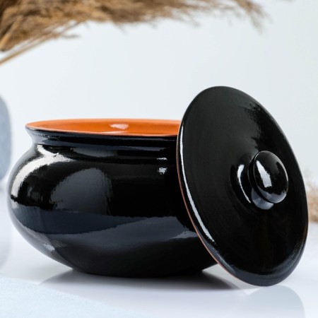 Set of dishes "Vyatka ceramics" 2.5l + 4x0.5l + spoon, black-2