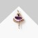 Brooch "Ballerina", purple color in gold