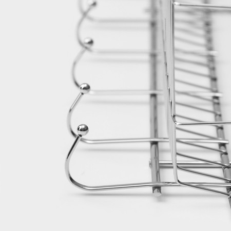 Household shelf with hooks of a share 42 × 12 × 15 cm, chrome color-1