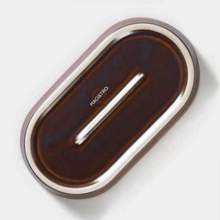 Porcelain Oval Magistro Garland porcelain, 18 × 9.8 × 2.5 cm, blue color-6