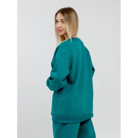 Women's sweated sweatshirt, size 44, turquoise color-4