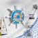 Interior decor "helm" on the wall, white-blue, 32 x 32 x 2 cm