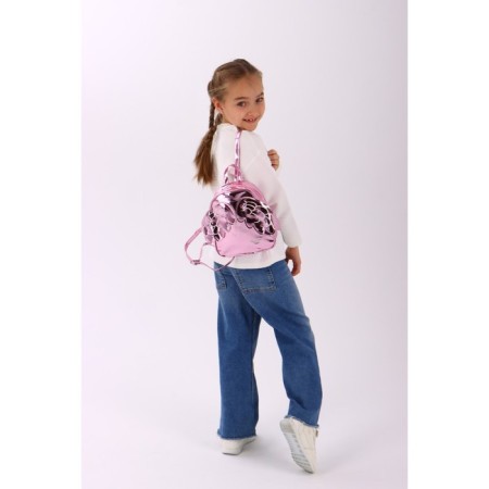 Baby backpack for girls with wings, lightning department, pink color-4