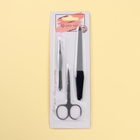 Manicure set, 3 objects, on a blister, silver/black color-5