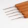 A set of hooks for knitting, with bamboo handles, d = 0.75/1/1.25/1.5/2 mm, 13.5 cm, 5 pcs
