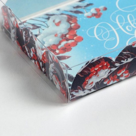 Box for confectionery products with PVC “currant”, 10.5 x 21 x 3 cm, new year-3