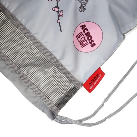 Frame backpack 39 x 29 x 17 cm, Across 410, filling: bag, pencil case, gray/pink ACR22-410-11-16
