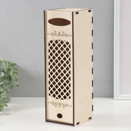 Casket for painting, under the bottle "Grate" 11x10.7x35 cm, plywood 6mm-2
