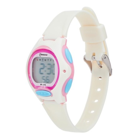 Watch of beer electronic children, D-3.5 cm, alarm clock, strap L-18.5 cm, 3 atm, white-2