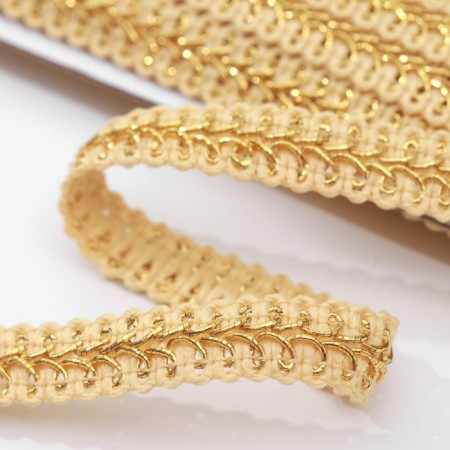 Decorative braid "Chanel", 12 mm, 10 ± 1 m, gold color-1