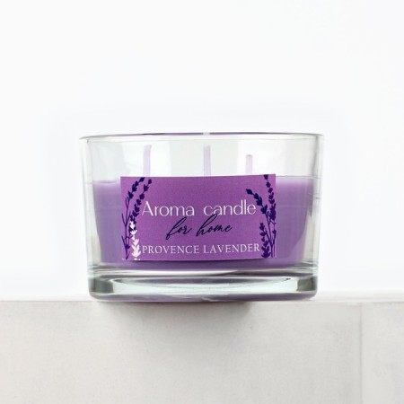 Aromatic candle with natural stones "For Home": Lavender, 5 x 7.5 cm.-3