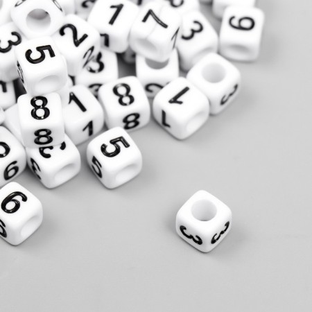 A set of beads with the numbers "Astra" 6x6 mm, 150 pcs/pack-2