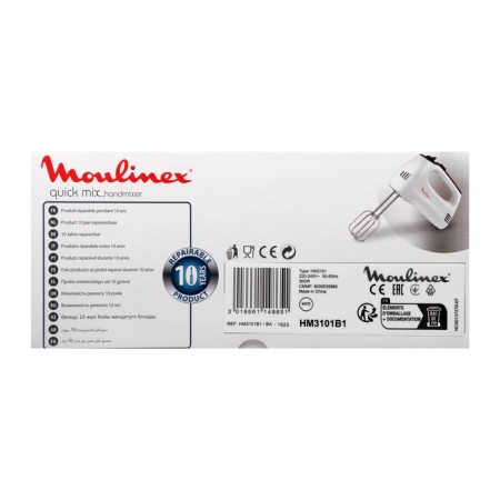Muxer Moulinex HM3101B1, manual, 300 W, 5 speeds, 2 nozzles, white-6
