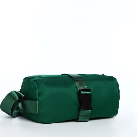 Youth bag with zipper, green color-3