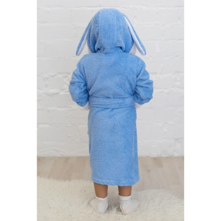 Baby robe "Bunny", height 92 cm, blue+white, Makra-1