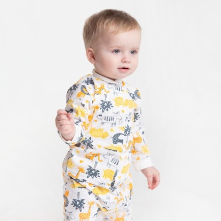 Nursery blouse, white/animals, height 56 ​​cm