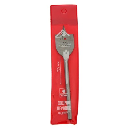 Drill on wooder scrap, hexagonal shank, 30 x 152 mm-3