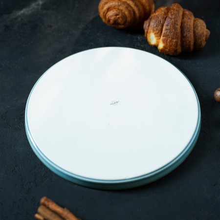 Porcelain plate with a magistro "Cerera" side, d = 25.5 cm, blue color-5