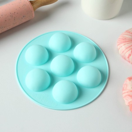 Form for mousse desserts and baking konfinetta "Sports balls", d = 15.5 cm, turquoise color-2