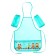 Apron for labor + sleevens, 490 x 390 mm, Hatber "Because Kapibara", 2 pockets, turquoise nfn_36128