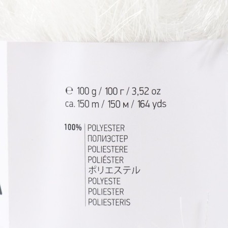 Yarn "Samba" 100% polyester 150m/100g (01 white)-3