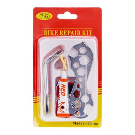 Set for bicycle 3 in 1: repair kit, bicycle key, bag-6