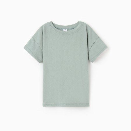 Baby T -shirt with a lowered shoulder, olive color, height 104 cm