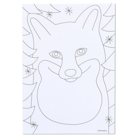 New Year's painting with wool "New Year! Cute fox ", a5-11