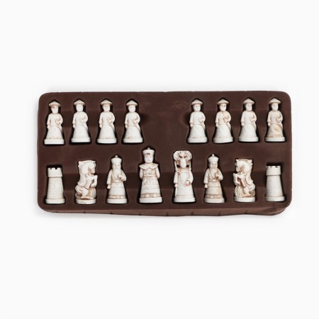 Chess desktop souvenir "Qing dynasties" 43 x 43 cm, king H-8.5 cm, pawn H-6.5 cm-2