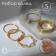Ring set 5 pieces "perfect fingers" weaving, white color in gold