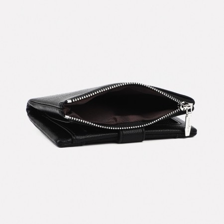 Women's wallet on the button, black color-2