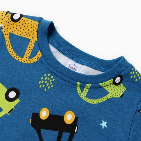 Pajamas for a boy, dark jencing color, height 116 cm-1