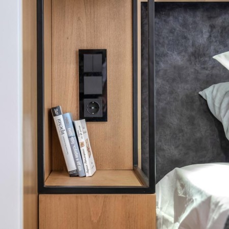 Grozen with grounding and curtains WL08-SKGS-01-IP44, Black Color Black-4