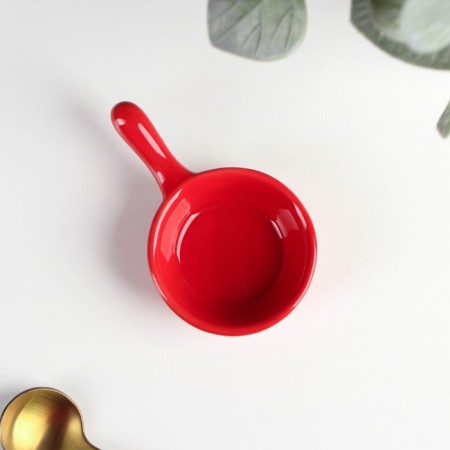 Ceramic sauce with the handle of the Classic, 30 ml, 10 × 6 cm, red red color-1