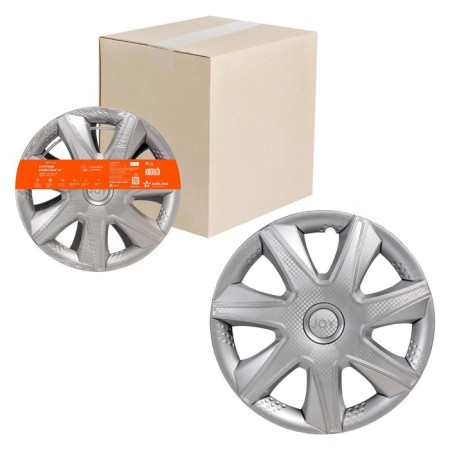 Wheel caps 14 "Airline" Joy, Silver, Carbon, in a set 2 pieces