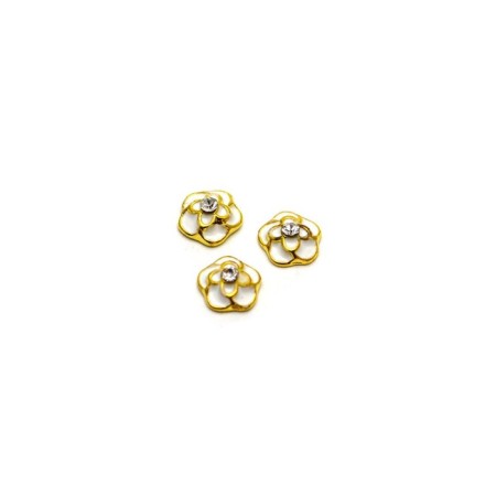 Metal accessories TNL "White Flower", 2 pcs